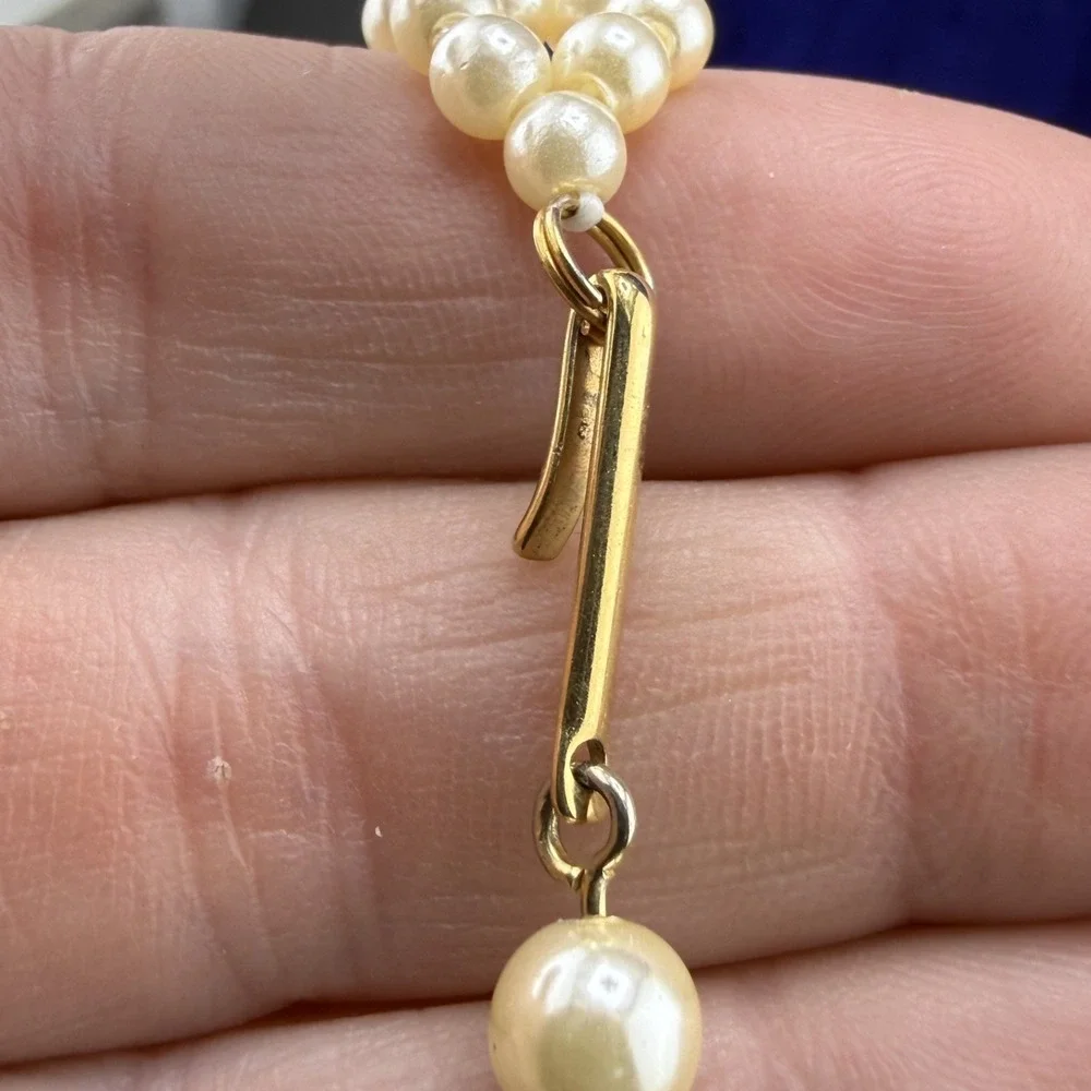 Vintage Beaded Collar Necklace Faux Pearl Lace Gold Tone Prom Wedding‎ 18